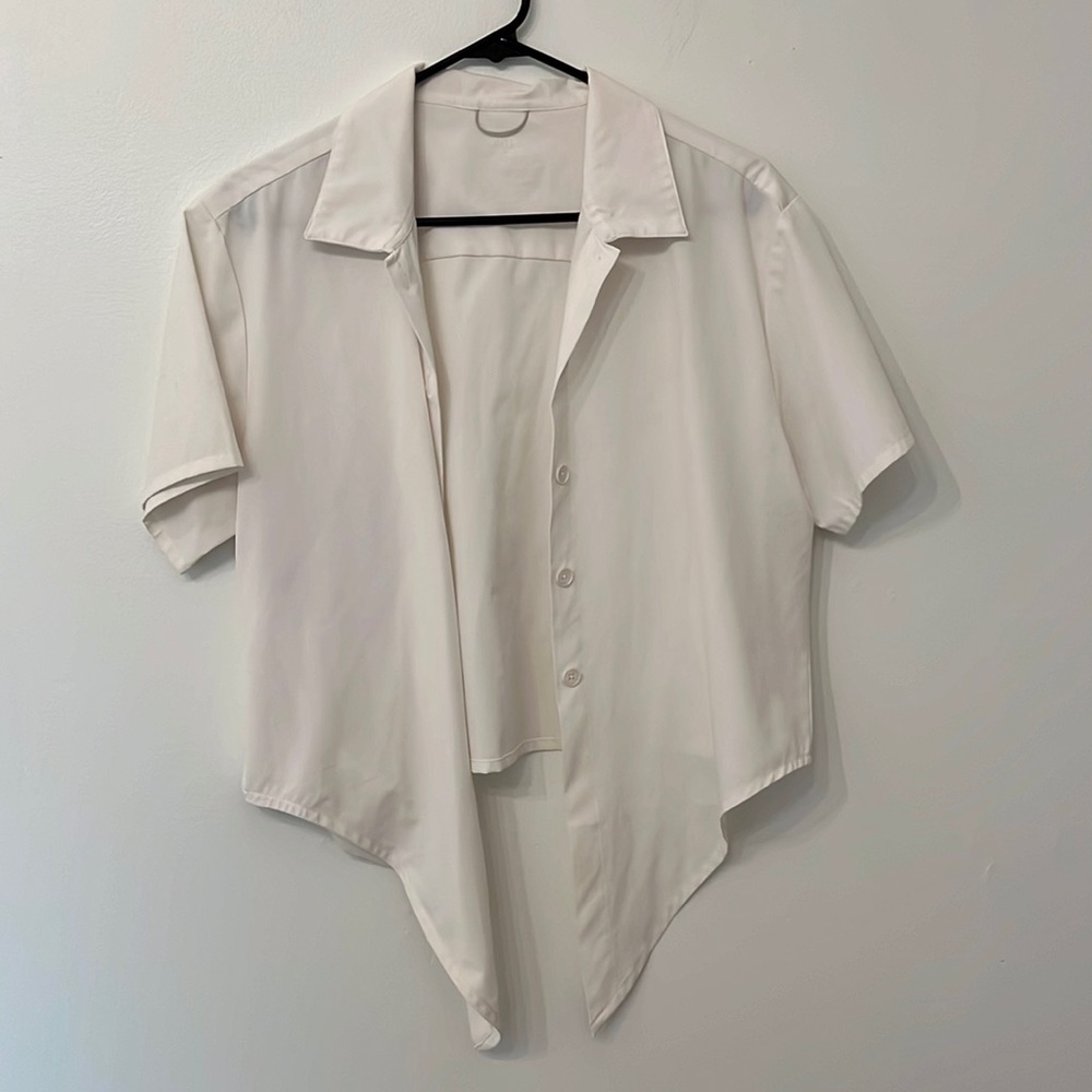 Wayre white button up crop shirt